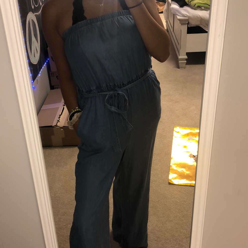 Blue jump suit